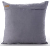 Charcoal Grey Leather N Jute - Gray Faux Leather Throw Pillow Cover
