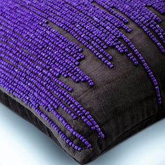 Charcoal Spill - Charcoal Gray Velvet Throw Pillow Cover
