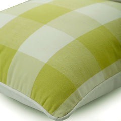 Chartreuse Plaid - Chartreuse Buffalo Checks Decorative Euro Sham