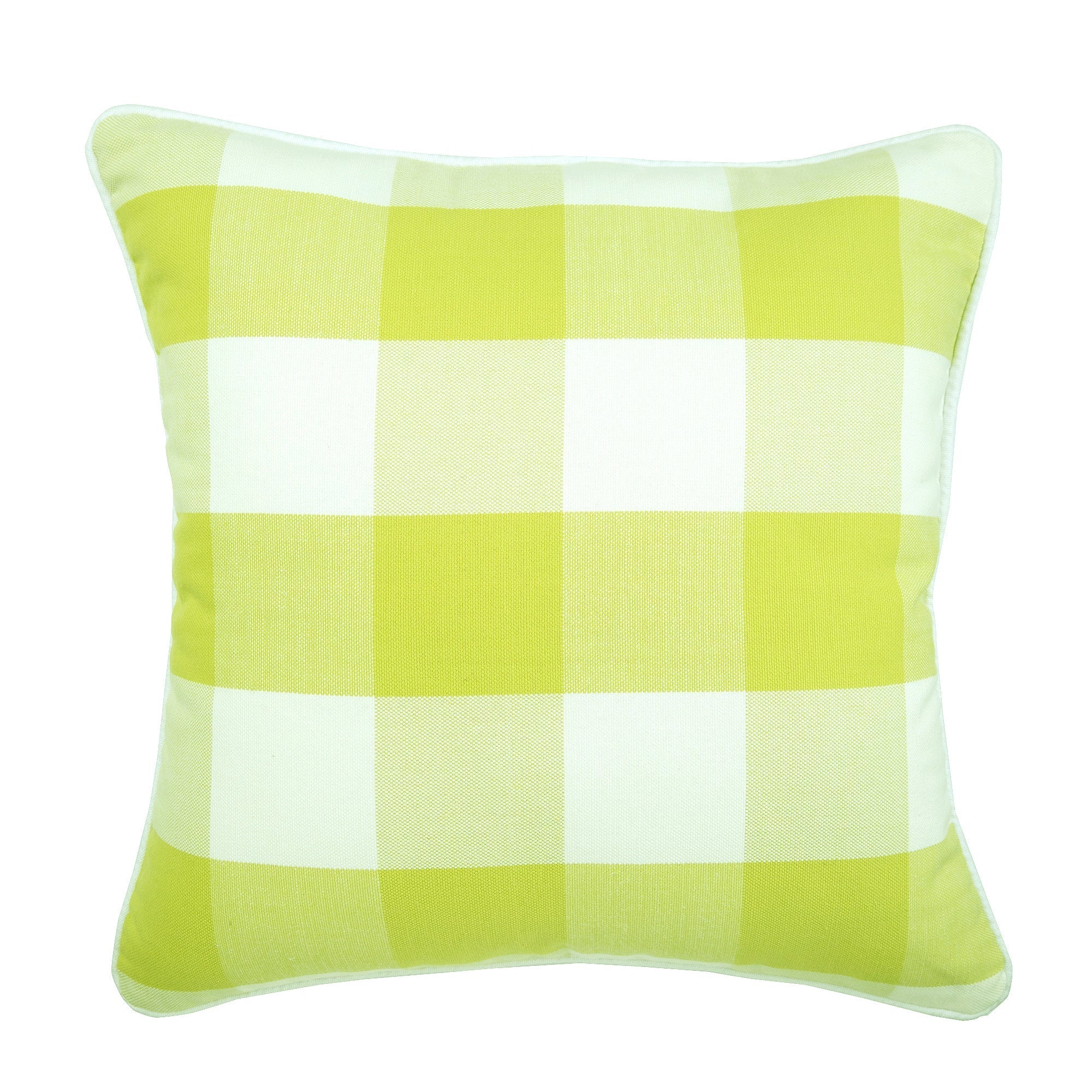 Chartreuse Plaid Decorative Euro Sham