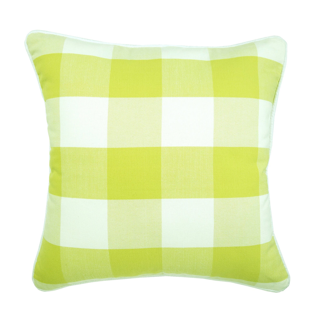 Chartreuse Plaid Decorative Euro Sham
