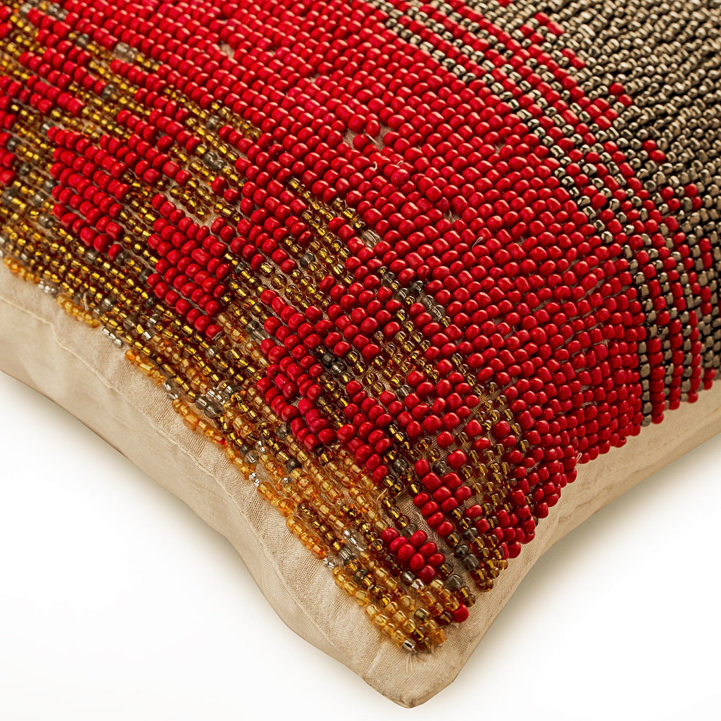 Cherry Commet - Red Art Silk Decorative Euro Sham