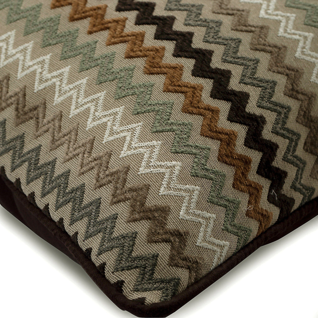 Chevron Cake - Brown Jacquard Throw Pillow Cover