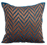 Arty Chevron - Navy Blue Art Silk Throw Pillow Cover