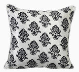 Classic Black Damask - White Velvet Decorative Euro Sham