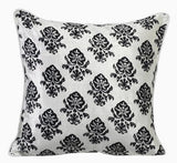 Classic Black Damask - White Velvet Decorative Euro Sham