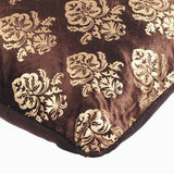 Classic Gold Damask - Brown Velvet Throw Pillow Cover