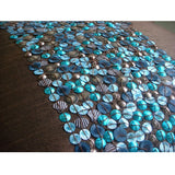 Cocoa Turq - Chocolate Brown Art Silk Throw Pillow Cover