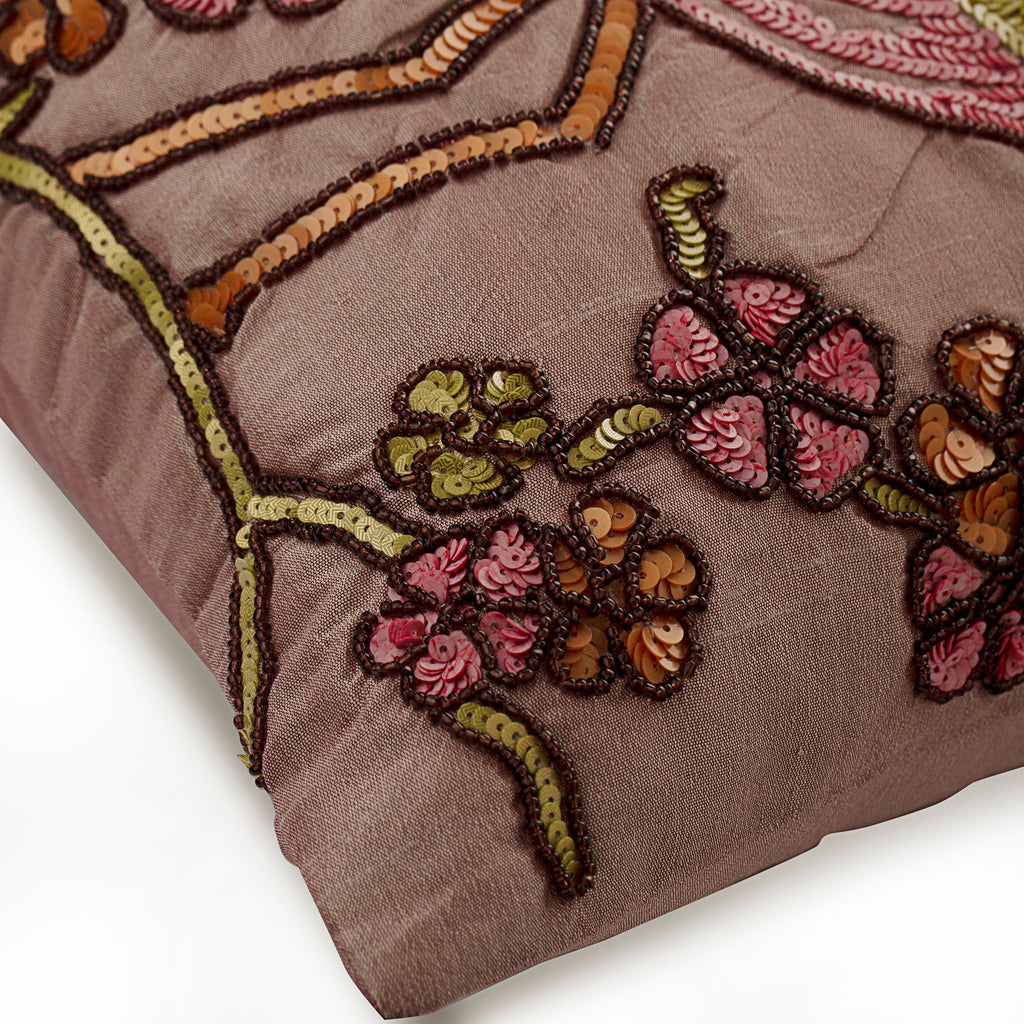 Colorful Birdy - Pink Art Silk Throw Pillow Cover