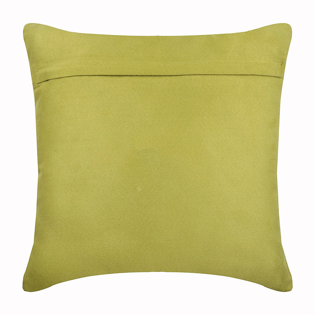 Contemporary Apple Green - Apple Green Faux Suede Throw Pillow Cover