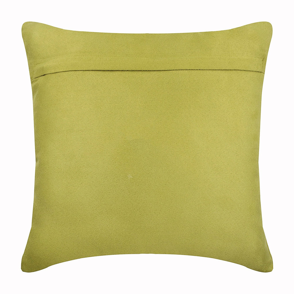 Contemporary Apple Green - Apple Green Faux Suede Decorative Euro Sham