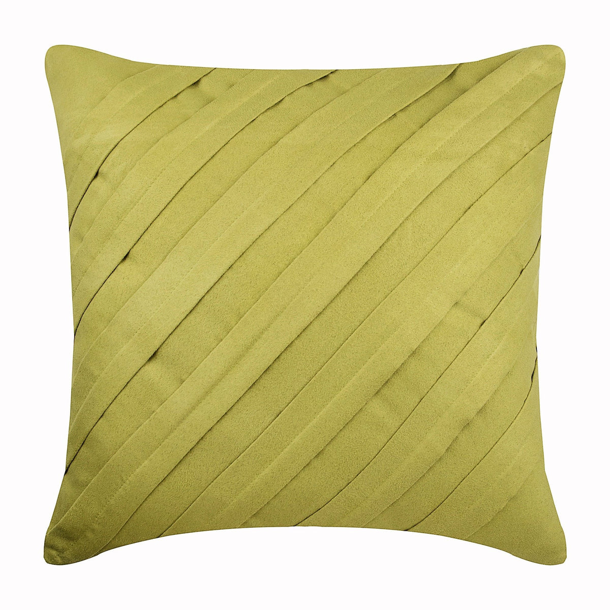 Contemporary Apple Green - Apple Green Faux Suede Throw Pillow Cover