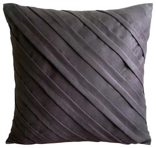 Contemporary Chocolate Brown - Chcolate Brown Faux Suede Decorative Euro Sham