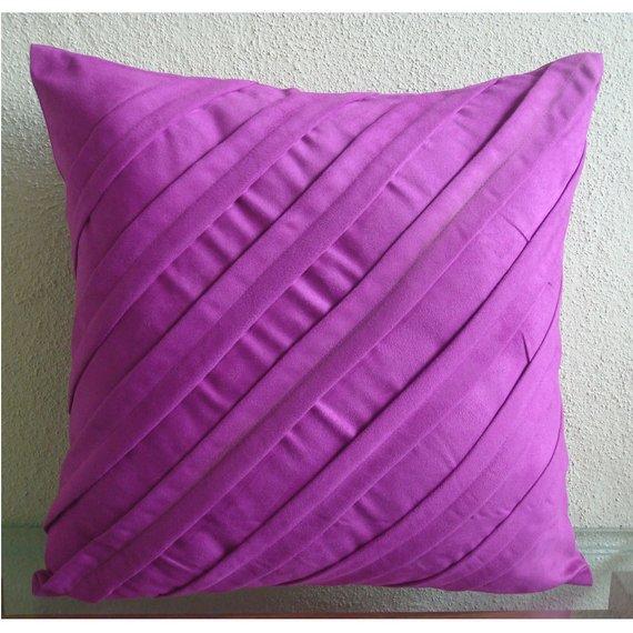 Contemporary Fandango - Fandango Pink Faux Suede Decorative Euro Sham