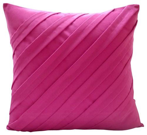 Contemporary Fuchsia - Fuchsia Pink Faux Suede Decorative Euro Sham