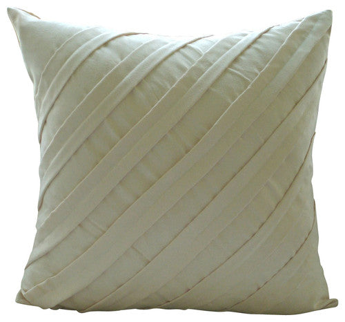 Contemporary Tan - Tan Beige Faux Suede Throw Pillow Cover