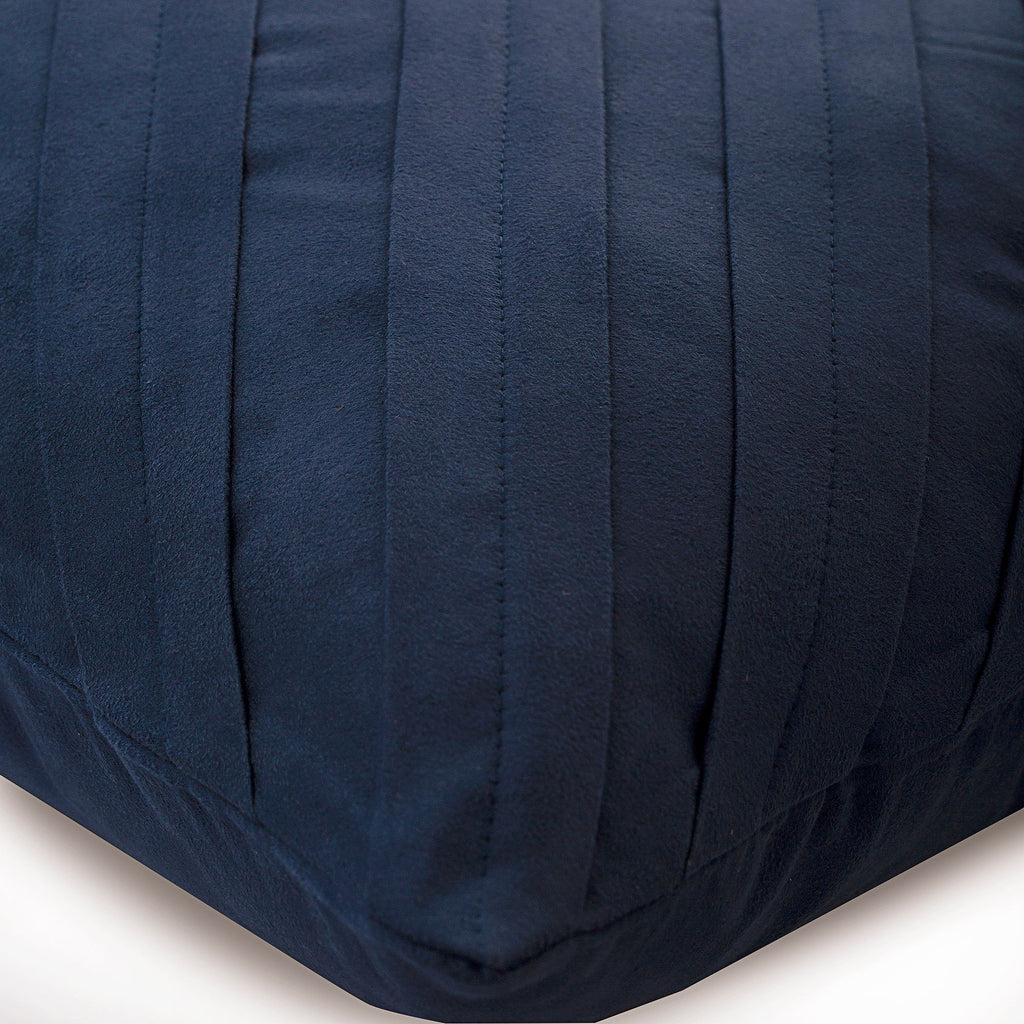 Contemporary Navy - Navy Blue Faux Suede Throw Pillow Cover