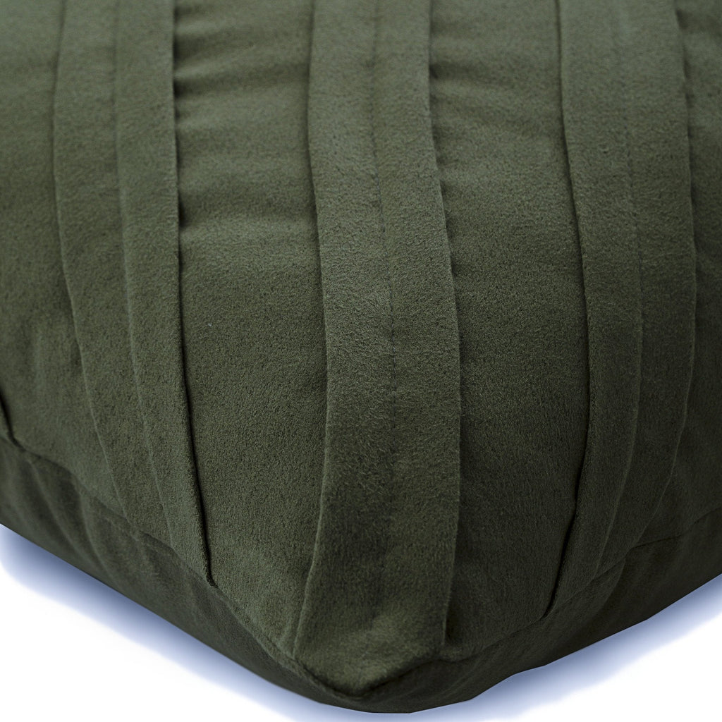 Contemporary Olive - Olive Green Faux Suede Decorative Euro Sham