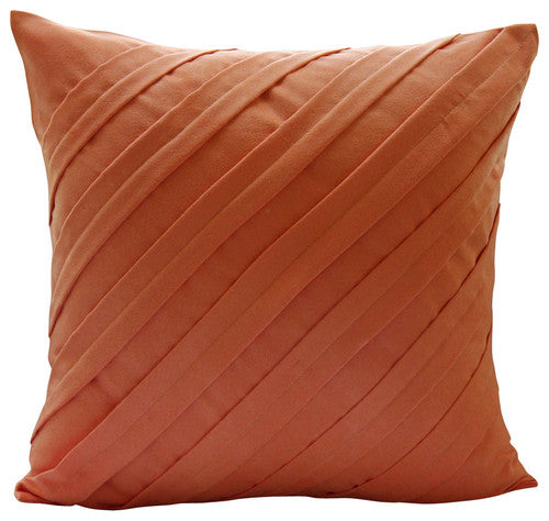 Contemporary Soft Pink - Pink Faux Suede Throw Pillow Cover