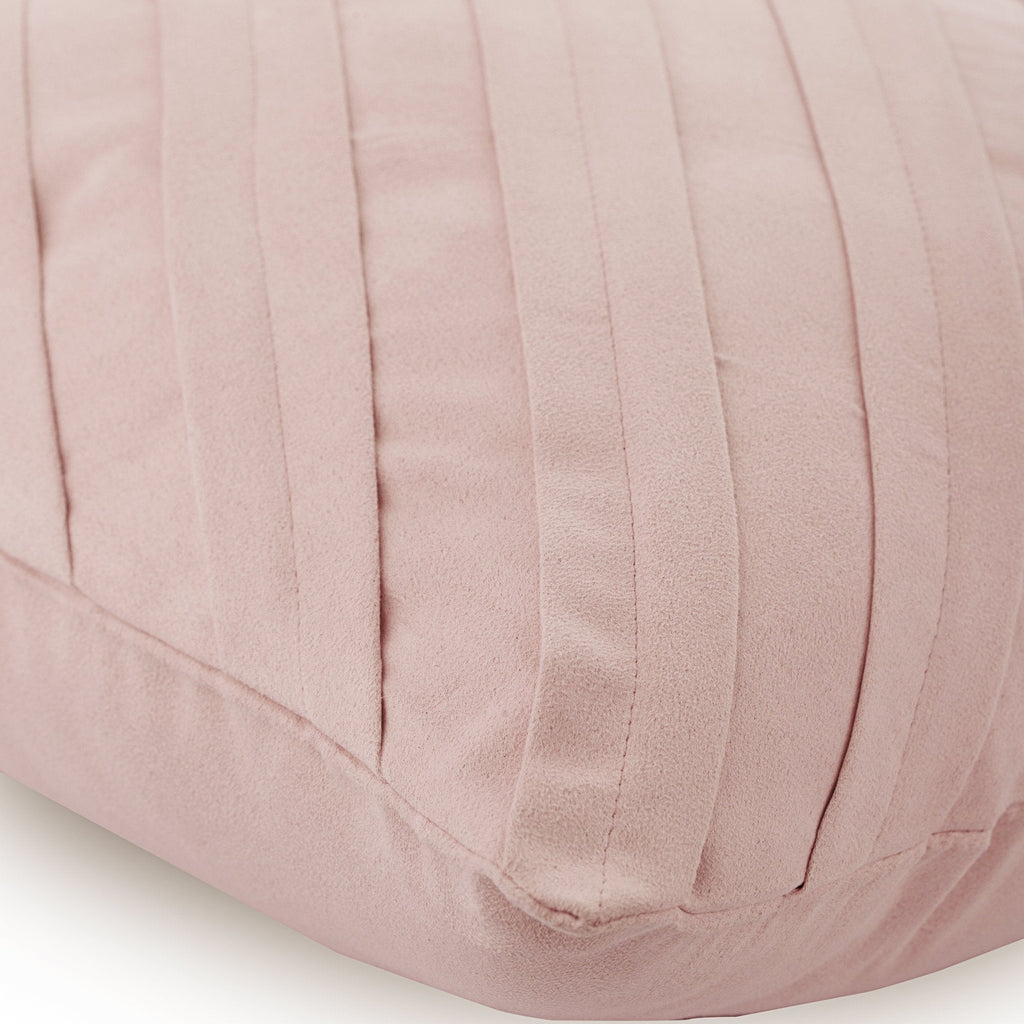 Contemporary Soft Pink - Pink Faux Suede Decorative Euro Sham