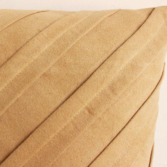 Contemporary Tan - Tan Beige Faux Suede Decorative Euro Sham