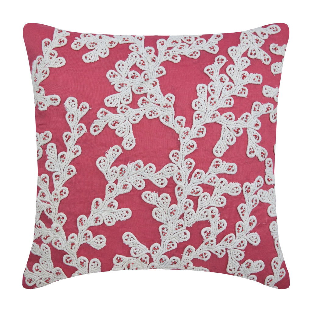 Coral Pink & White Sea Creature Themed Pillows
