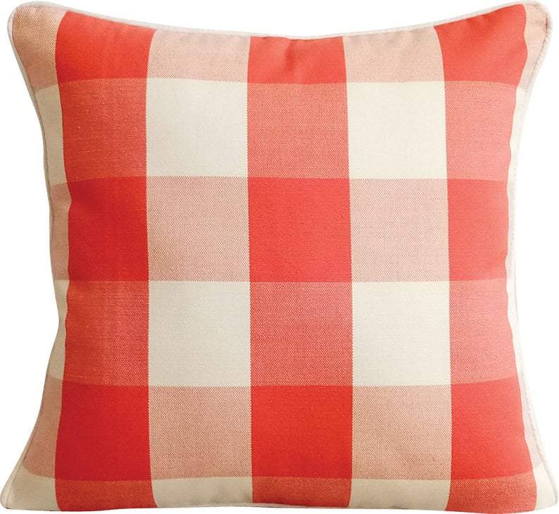 Aqua Plaid - Aqua Blue Buffalo Checks Throw Cushion Cover