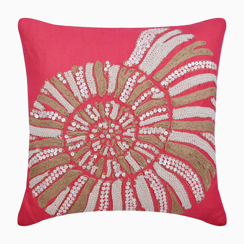 Coral Pink & White Sea Creature Themed Pillows