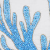 Coral Treasure - Aqua Blue Cotton Linen Decorative Euro Sham