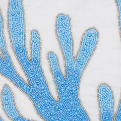 Coral Treasure - Aqua Blue Cotton Linen Decorative Euro Sham