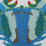 Crab Craze - Blue Cotton Linen Decorative Euro Sham