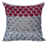 Cranberry Space - Gray Art Silk Decorative Euro Sham