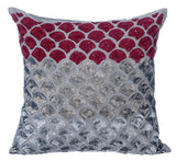 Cranberry Space - Gray Art Silk Decorative Euro Sham