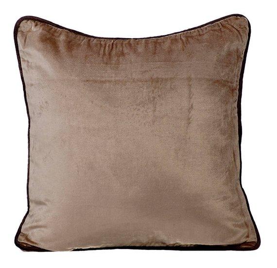 Creamy Browns - Beige Velvet Decorative Euro Sham