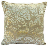Creamy Damask - Cream Burnout Velvet Decorative Euro Sham