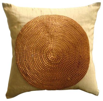 Crowning Glory - Gold Art Silk Decorative Euro Sham