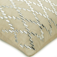 Crystal Argyle - Ecru Velvet Throw Pillow Cover