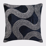 Crystal Gush - Navy Blue Velvet Decorative Euro Sham