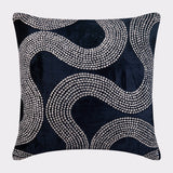 Crystal Gush - Navy Blue Velvet Decorative Euro Sham