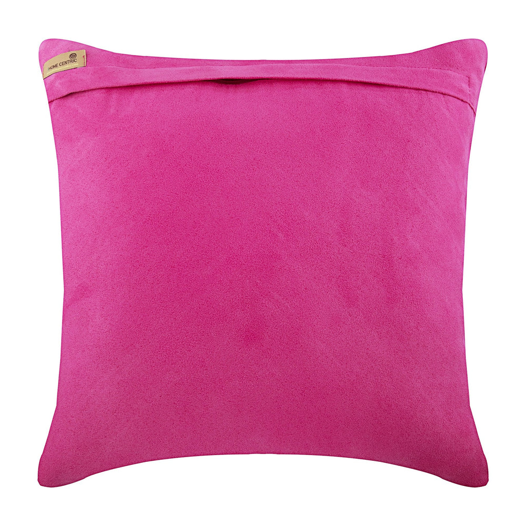 Crystal Heart - Fuchsia Pink Suede Decorative Euro Sham