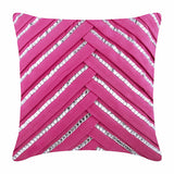 Crystal Heart - Fuchsia Pink Suede Decorative Euro Sham