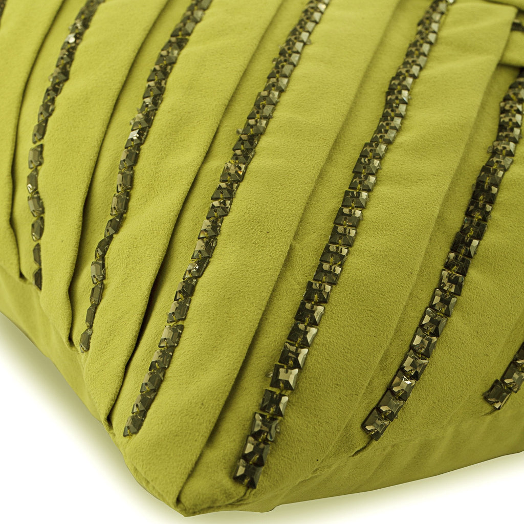 Crystal Lady - Apple Green Suede Decorative Euro Sham