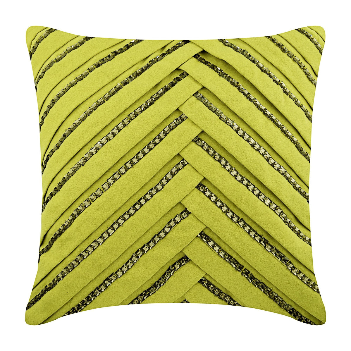 Crystal Lady - Apple Green Suede Decorative Euro Sham