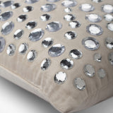 Crystal Moonstone - Ecru Velvet Decorative Euro Sham