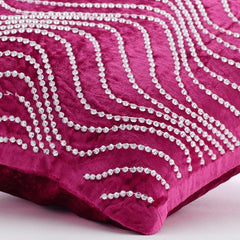 Crystal Twist - Fuchsia Pink Velvet Throw Pillow Cover
