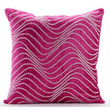 Crystal Twist - Fuchsia Pink Velvet Decorative Euro Sham