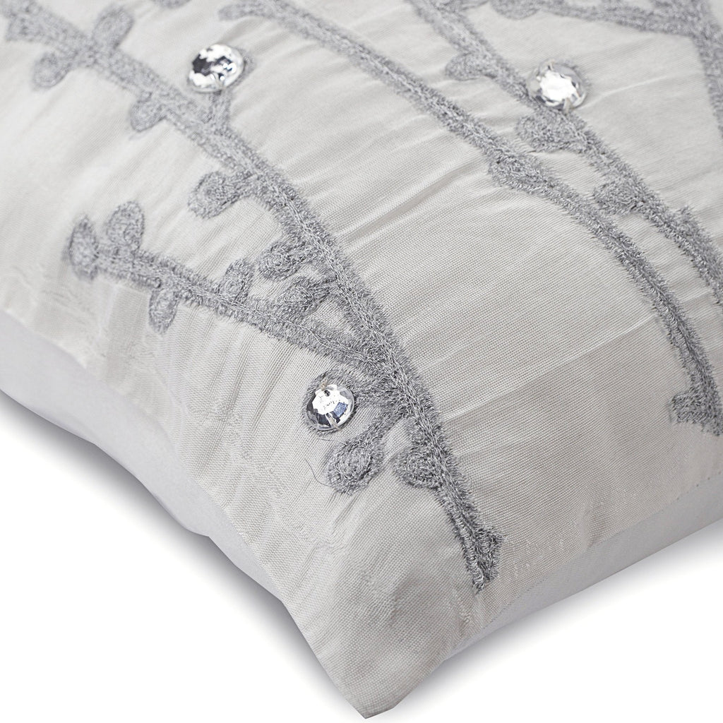 Crystal Willow - White Art Silk Decorative Euro Sham