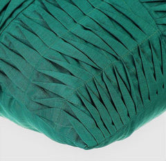 Dark Green Pintuck Block - Dark Green Cotton Linen Decorative Euro Sham