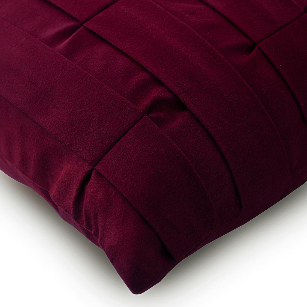Deep Burgundy Love Tune - Burgundy Suede Decorative Euro Sham