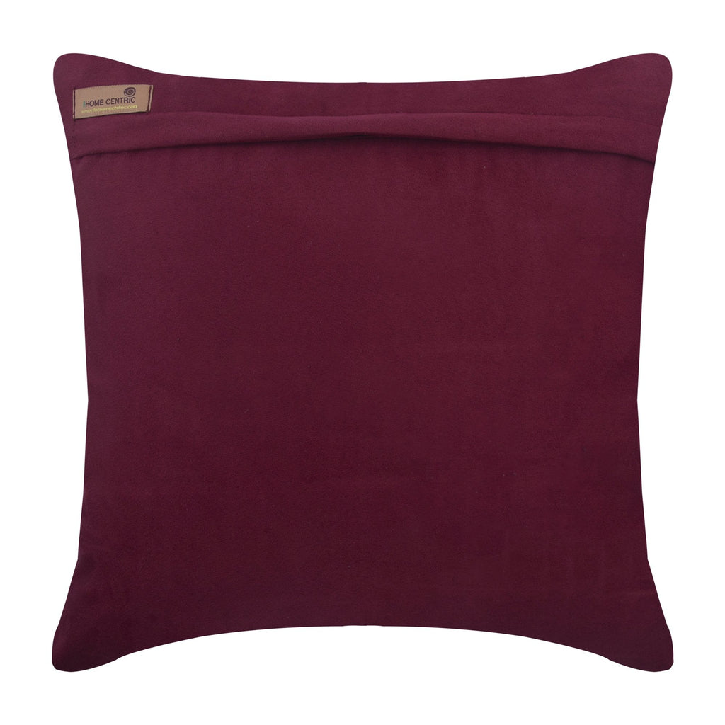 Deep Burgundy Love Tune - Burgundy Suede Decorative Euro Sham